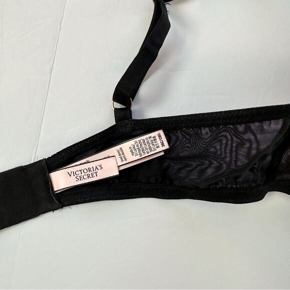 Victorias Secret Bra 36C Dream Angels Black Floral Underwire Lingerie - Picture 3 of 5